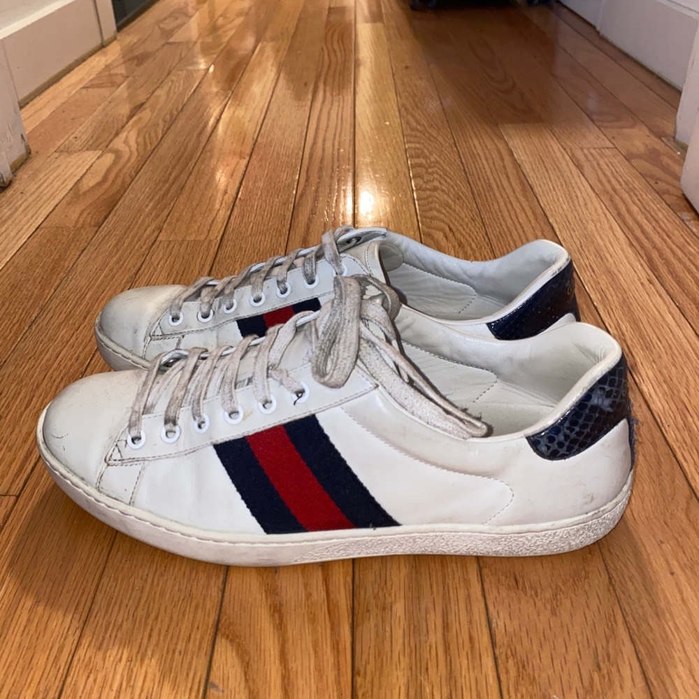 Gucci Men’s Ace Leather Sneaker size 8.5 US